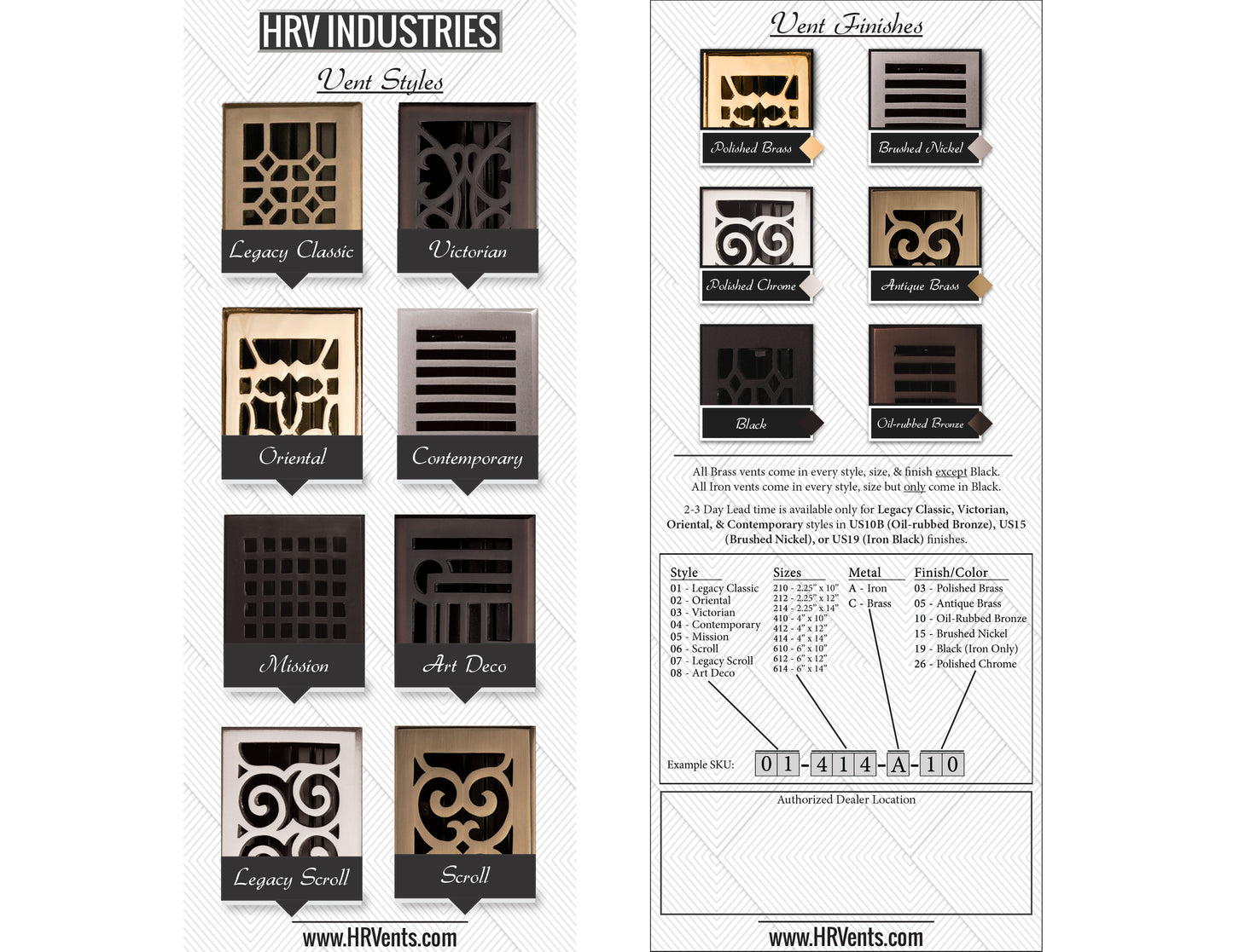 HRVents Trifold - 10 Pack