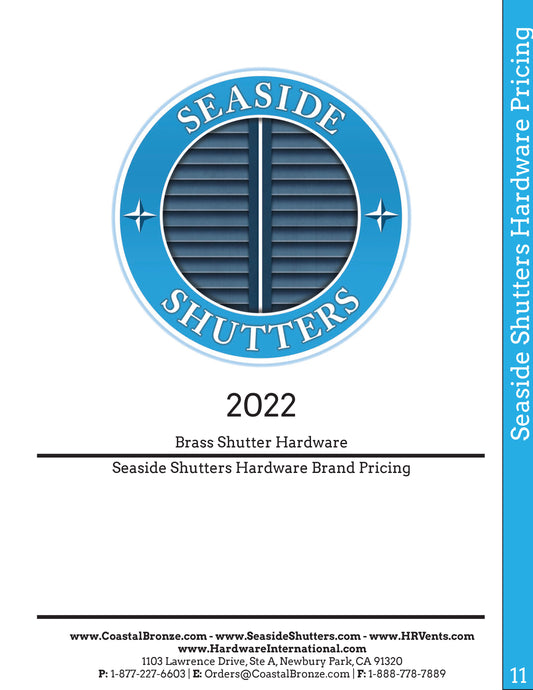 Seaside Shutter Hardware 2020 Price List